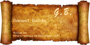 Gansel Balda névjegykártya